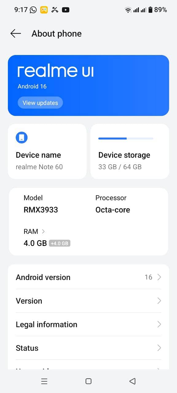 Realme Note 60 0