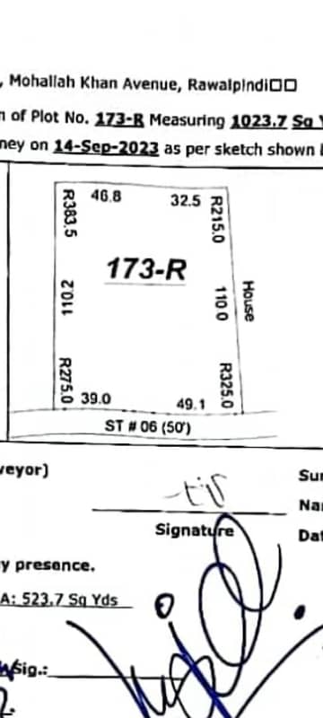 2 Kanal back Open Plot for Sale
