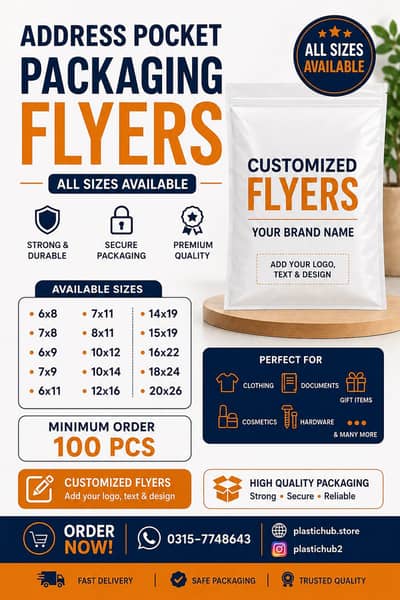 Coustomized packaging flyers min order per Kg per pcs 5 ruppe