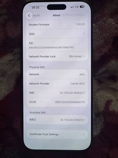 Apple iPhone 17 Pro Max JV sim working 10/10