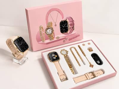 A58 Plus Smart Watch & Ladies Watch Gift Set