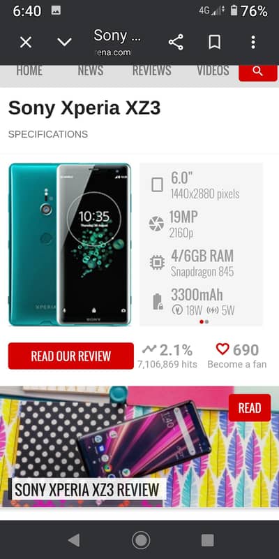 Sony XZ3   03007408624  what's app