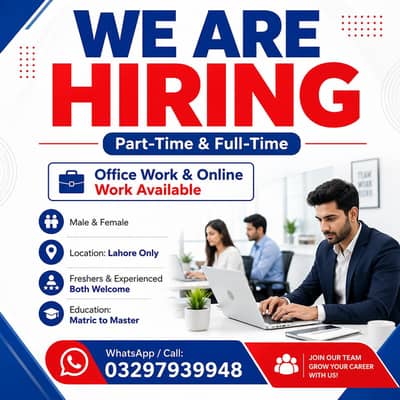 WE ARE HIRING MALE AND FEMALE STAFF FOR PART TIME WORK AND OFFICE WORK