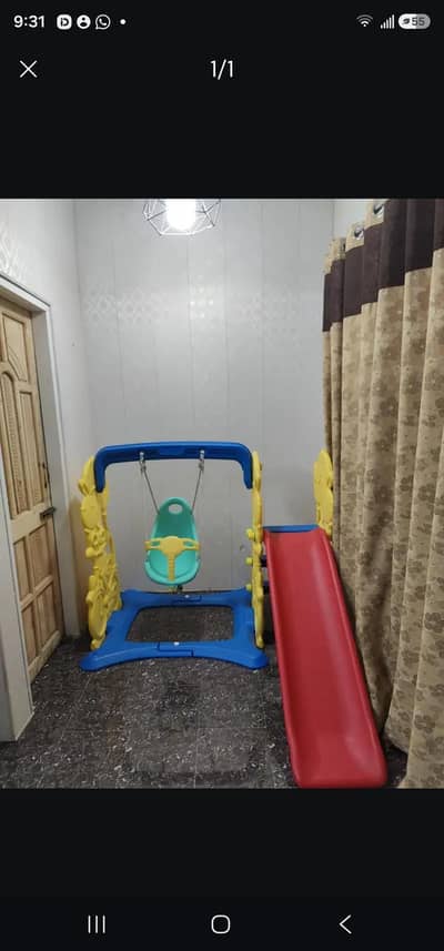 baby land foldable swing + slide.