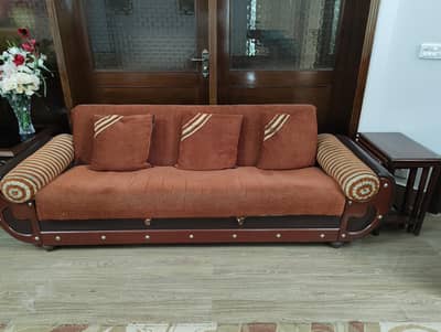 2 sofa cum bed with 2 single seats