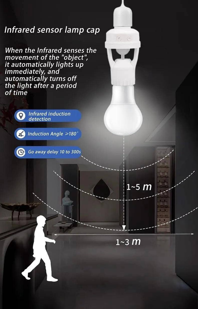 Automatic Motion Sensor Bulb Holder (Auto On/Off) 1