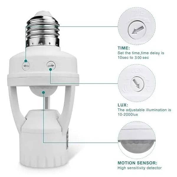 Automatic Motion Sensor Bulb Holder (Auto On/Off) 6