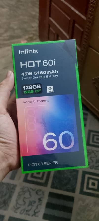 Infinix Hot 60i,,,,,,6+6/128 Gb,,,Box pack,,,seal pack no open