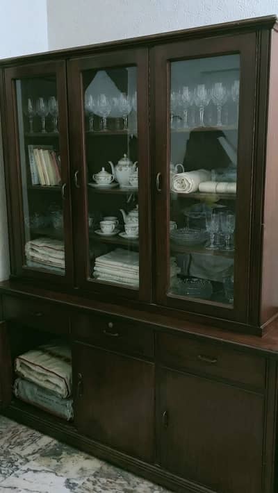 Large Glass-Front Crockery Cabinet
