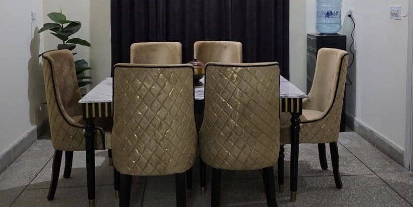 Dining Table with 6 Sofa chairs 7