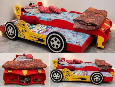 kids racing car bed for 2 kids for sale