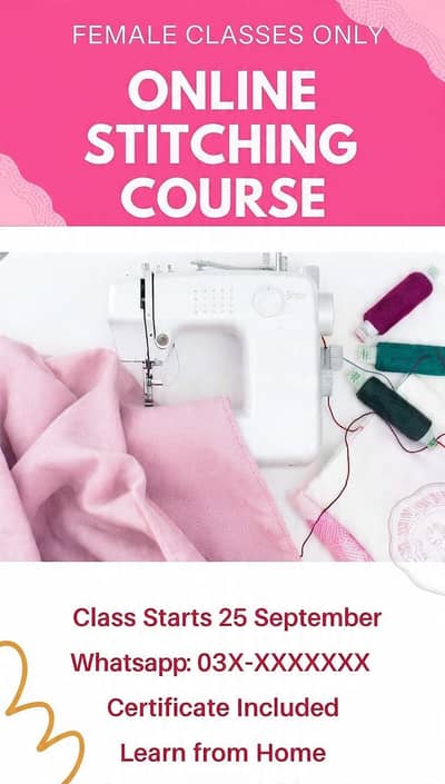 Online stitching classes for ladies