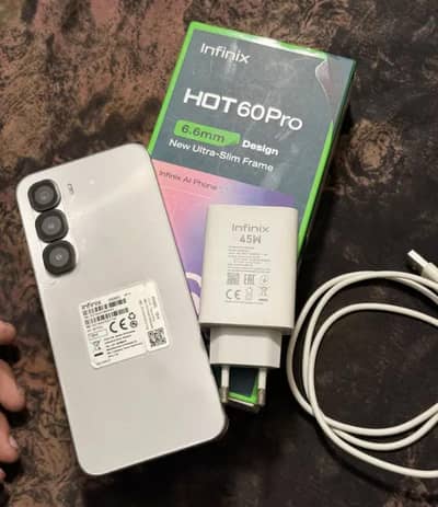 Infinix Hot 60 pro complete box charger