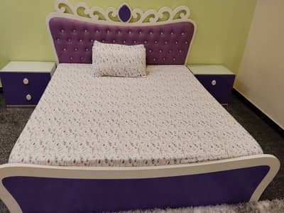Elegant Double Bed + Dresser + 2 Side Tables set