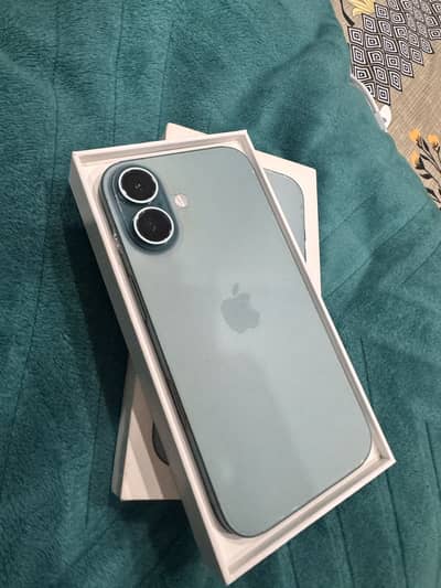 Iphone 16 128gb Officially PTA Approved physical Esim Teal Green Colou