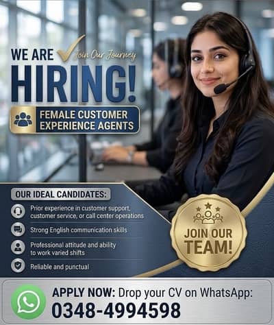 WE ARE HIRING: Female Customer Experience Agents