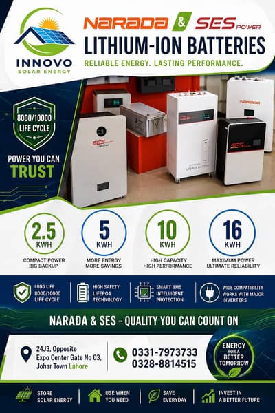  NARADA & SES LiFePO4 Lithium-Ion Solar Batteries Available