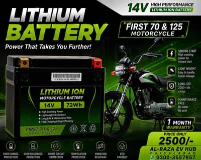 LITHIUM ION BATTERY  FOR 70C OR 125 1 MONTH WARRANTY