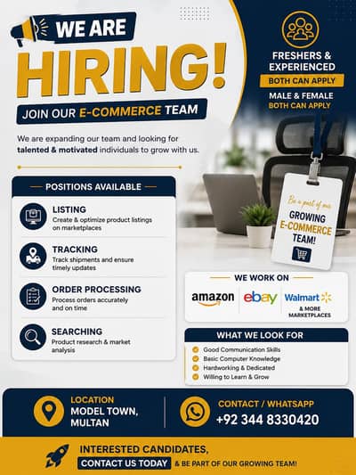 “E-Commerce Team Hiring – Amazon, eBay & Walmart”