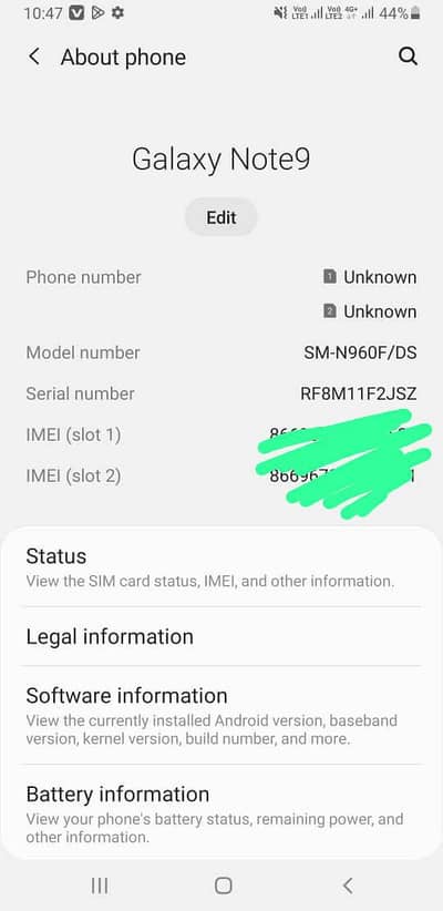 Samsung Mobile Note 9 6gb 128gb