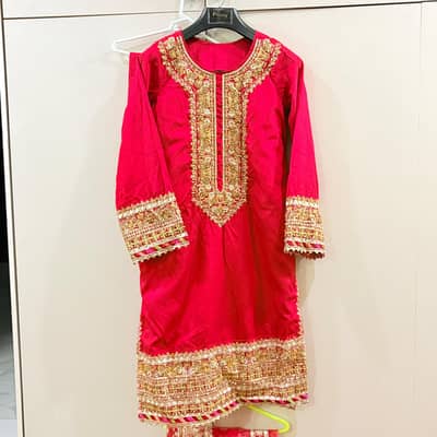 3pc dress red color