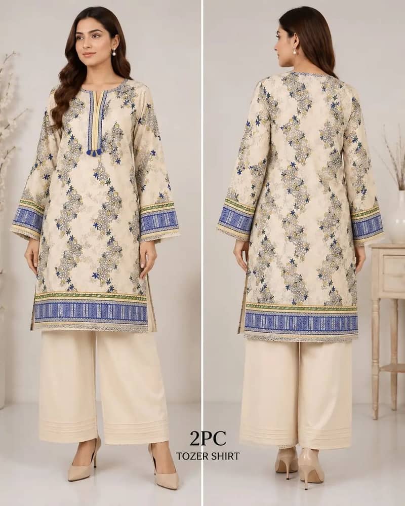 2 pcs Woman’s unstitched 3-D black suit 1