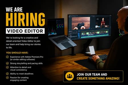 We Are Hiring! Video Editor For English Content