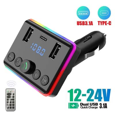 Handsfree Call Car Charger, Bluetooth 5.3 USB Car Charger FM Adapter