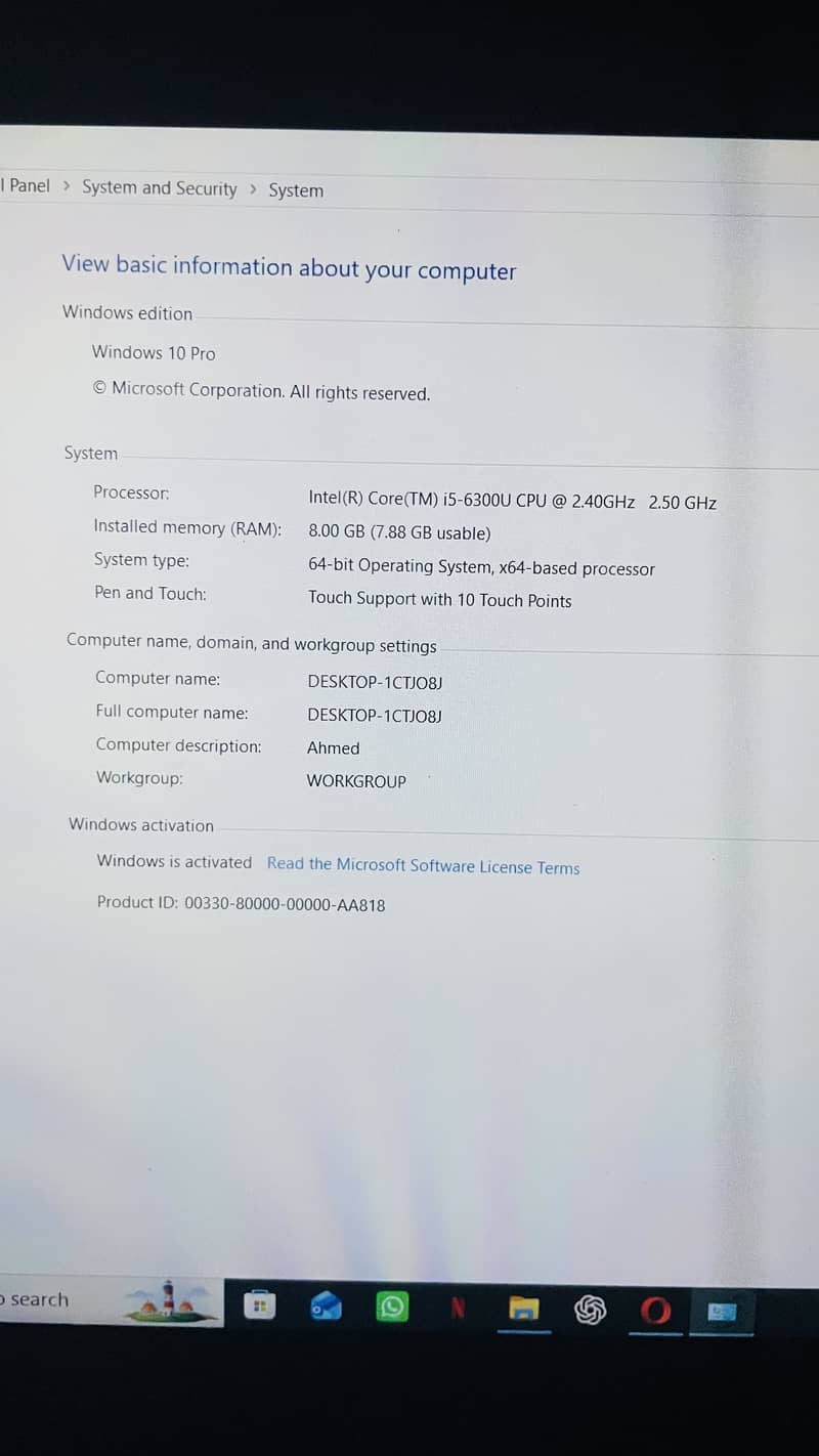 HP Core i5 touch screen 4
