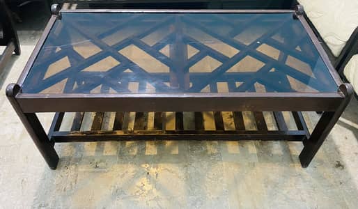 Center Table wooden and glass
