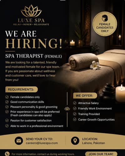 Female staff required