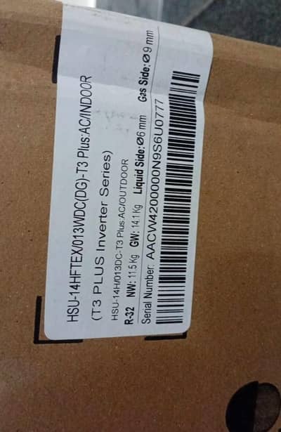 Haier T3 Plus Invertor series Box Pack New Ac 1Ton