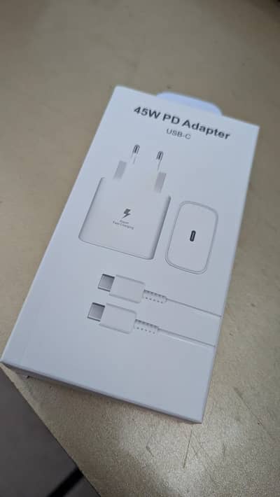 45 watt fast charging charger with c two c cabel
