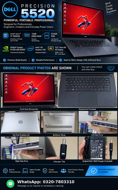 Dell Precision 5520 |Core i7 7th Gen|16GB RAM|512GB SSD|8GB Graphics