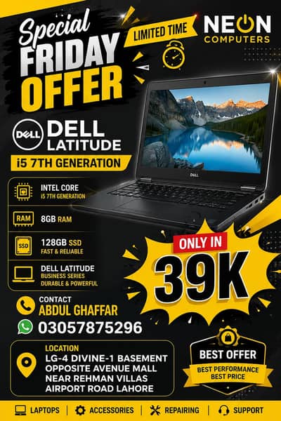 Dell Latitude Core i5 7th Generation – 8GB / 128GB SSD