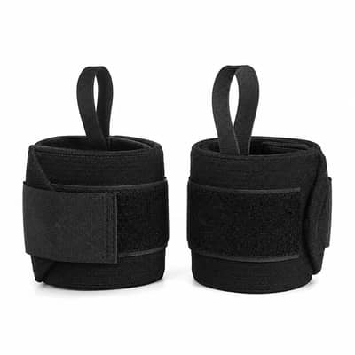 Black Wrist Straps for Gym & Weightlifting