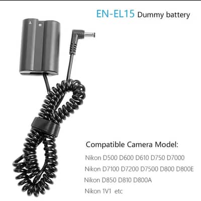 Nikon El15 dummy battery  Z6 750D