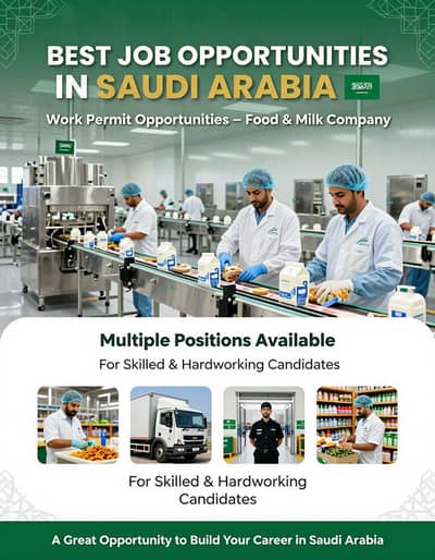 Saudi Arabia Work Visa Jobs | Driver, Guard & Store Keeper