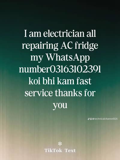 all repairing for service contact Karachi