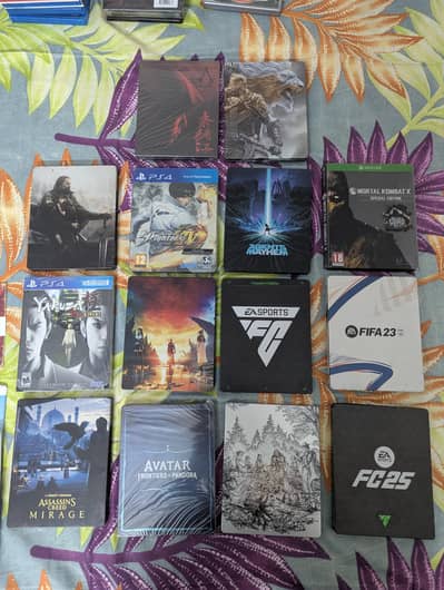 steelbook mortal kombat, assassins creed, final fantasy, elden ring