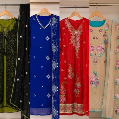 1 dress Embroidered 3-Piece Suit – Pre-Owned