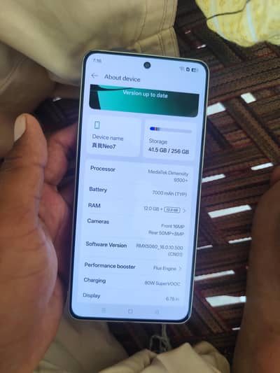 Realme Neo7 5G PTA APPROVED 12gb-256gb MediaTek Dimensity 9300+ 5G