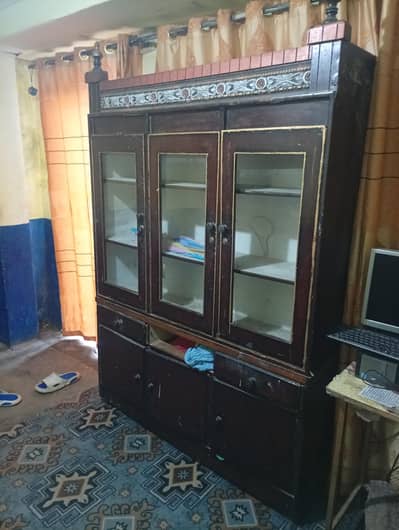 Wooden Showcase / Glass Door Cabinet – Excellent Condition