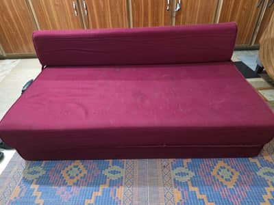 sofa cum bed Maroon color very useful