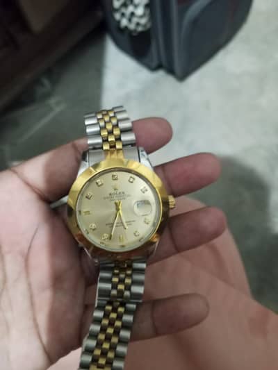 Stylish Chain Watch for Men - Gold & Silver Finish