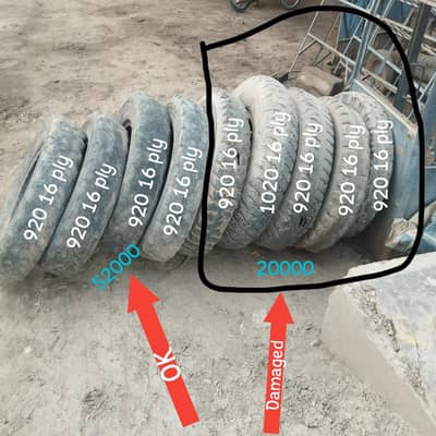 Heavy Machinery Tyres 1020 and 920 16 plies (in nawabshah)