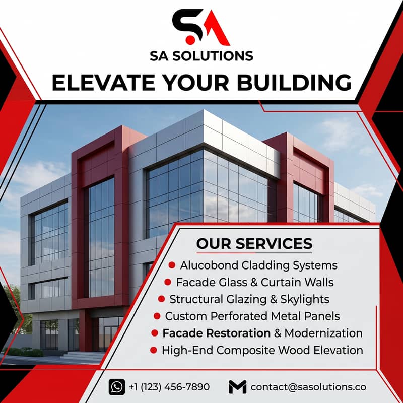 ACM Panel, Building Front Elevation, Exterior Wall Cladding, ACP Sheet 8