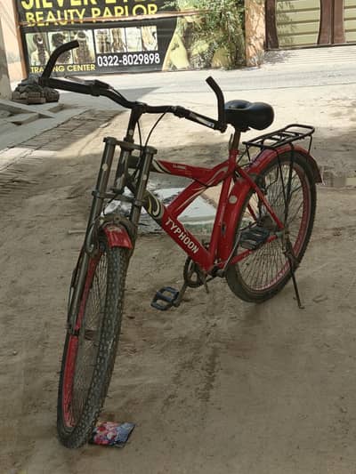 Red Typhoon Classic Mountain Bike with Rear Carrier Rack