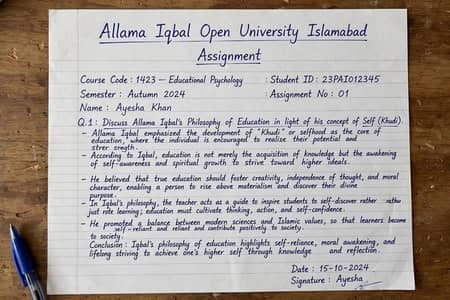 Aiou spring assignment