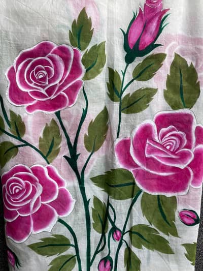Hand painted Cotton Lawn Dupatta